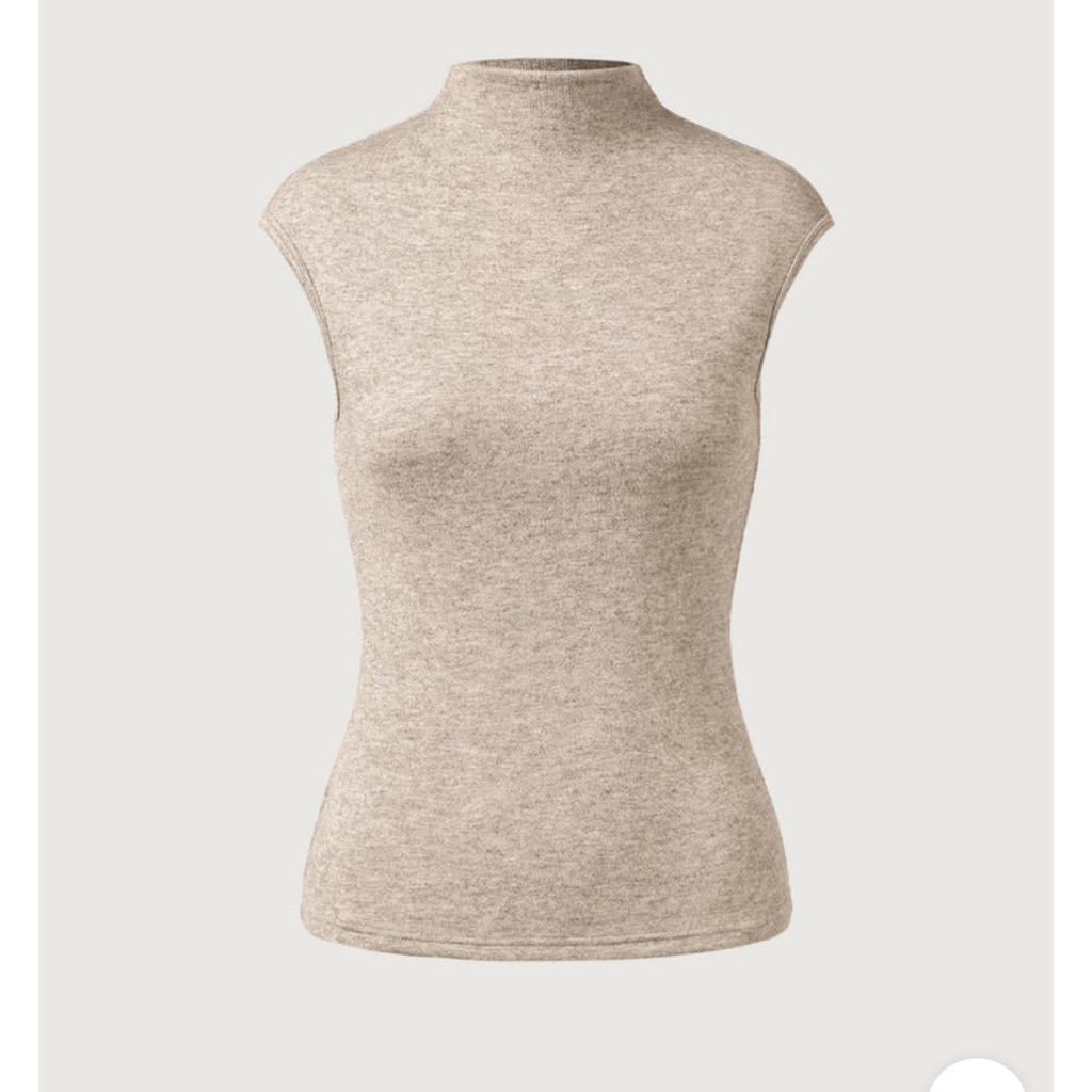 Ogl Cashsoft Mockneck Cap Sleeve Tank